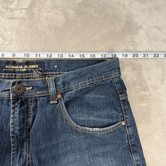 Vintage Y2K Koman Jeans Men's Sz 36x32 Baggy Wide Leg Dark Blue Grunge - Picture 6 of 9